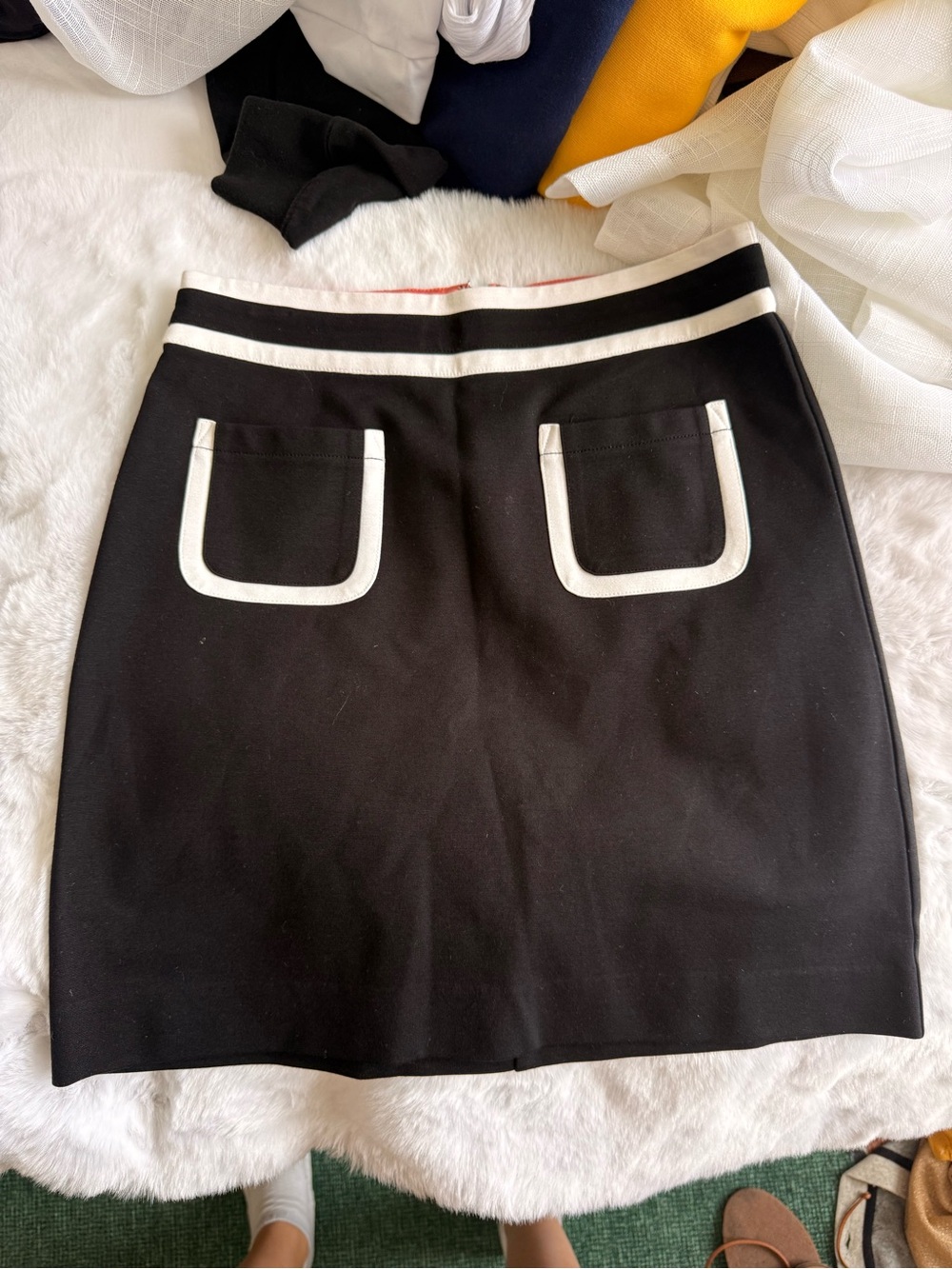 Banana Republic Black Mini Skirt with White Trim